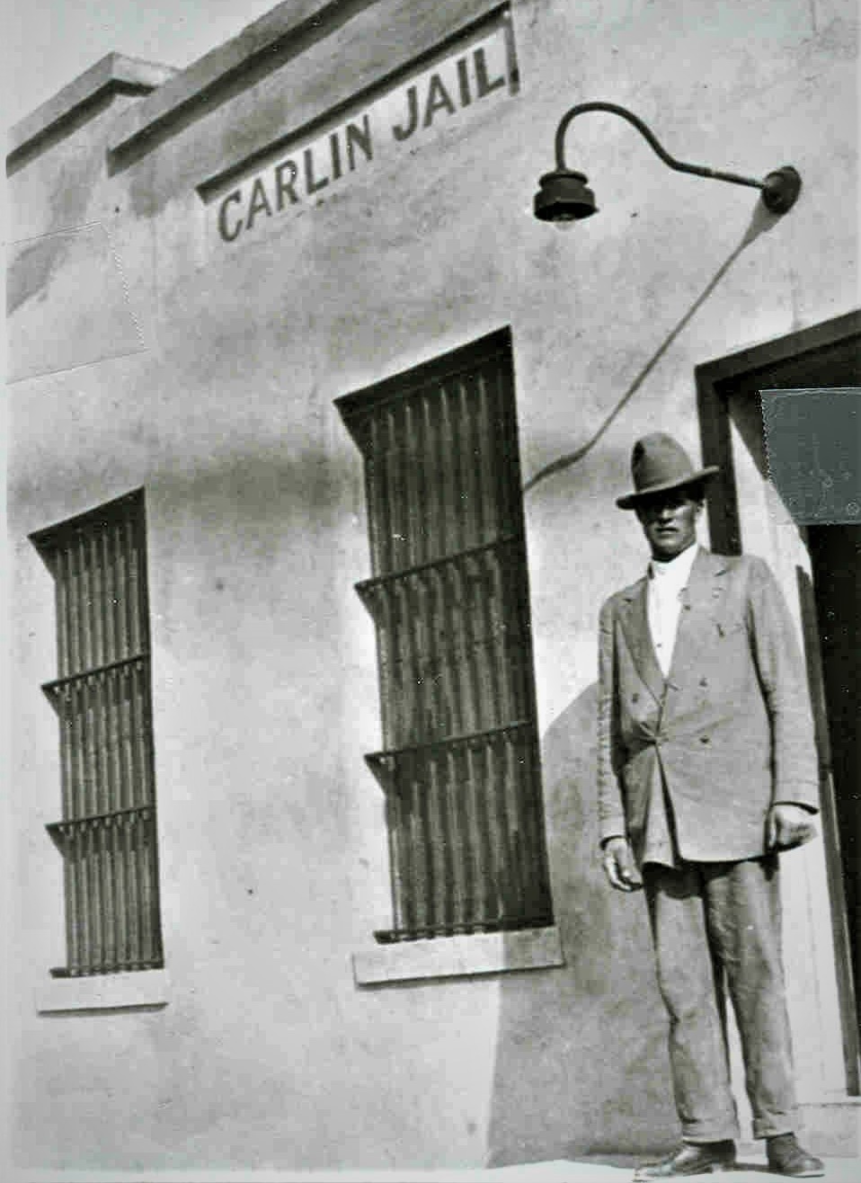 Constable Dolph Berning in front of Carlin's expanded jail